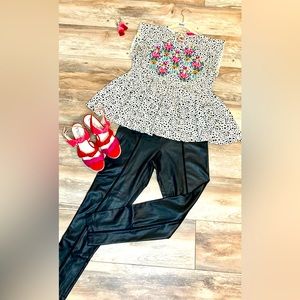 THML BOUTIQUE POLKA DOT EMBROIDERED TOP